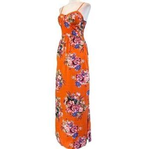 BOG Collective Band of Gypsies Sleeveless Sweetheart Bodice Floral Maxi Size S